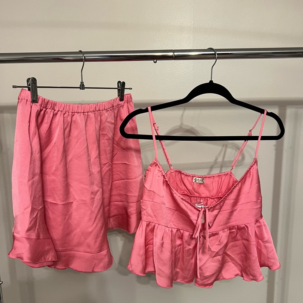 Free People Intimates Silk Like Set